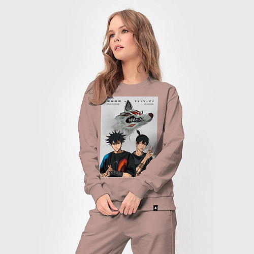 Женский костюм Магическая битва Мэгуми Фусигуро Аки Хаякава / Пыльно-розовый – фото 3