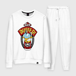 Костюм хлопковый женский Duff beer with Homer, цвет: белый