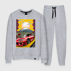 Костюм хлопковый женский Toyota Supra jdm автомобиль, цвет: меланж