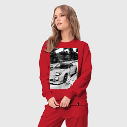 Костюм хлопковый женский Mazda rx-7 авто, цвет: красный — фото 2