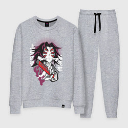 Костюм хлопковый женский Клинок рассекающий демонов 1 Высшая Луна Кокушибо, цвет: меланж