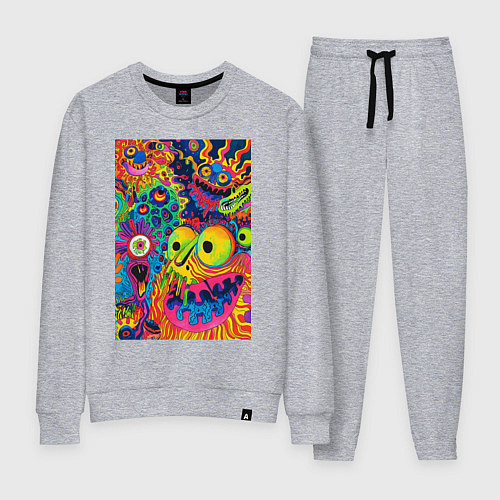 Женский костюм Психоделические лица / Меланж – фото 1