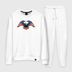 Костюм хлопковый женский Орёл - USA, цвет: белый