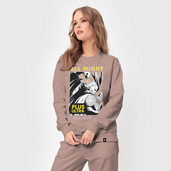 Костюм хлопковый женский Моя геройская академия All Might plus ultra, цвет: пыльно-розовый — фото 2