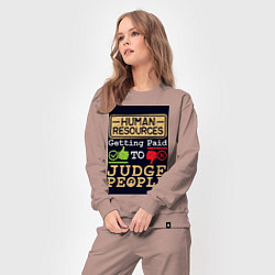 Костюм хлопковый женский Прием на работу, цвет: пыльно-розовый — фото 2