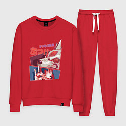 Костюм хлопковый женский Человек-бензопила Аки Хаякава Aki Hayakawa лис, цвет: красный