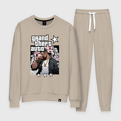 Костюм хлопковый женский Темнокожий бандит из GTA 6, цвет: миндальный