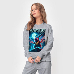 Костюм хлопковый женский Nightmare - terrible Pikachu neon glow, цвет: меланж — фото 2