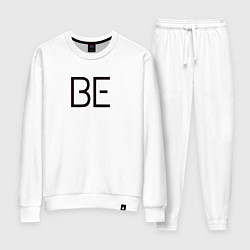 Костюм хлопковый женский BTS надпись be, цвет: белый
