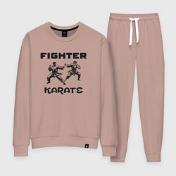 Костюм хлопковый женский Fighters karate, цвет: пыльно-розовый