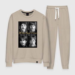 Костюм хлопковый женский The Beatles au you need is love, цвет: миндальный