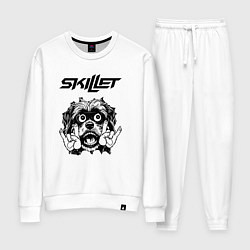 Костюм хлопковый женский Skillet - rock dog, цвет: белый