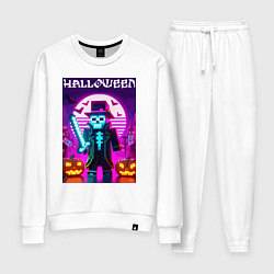 Костюм хлопковый женский Скелет в шляпе с мечом - Майнкрафт, цвет: белый