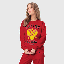 Костюм хлопковый женский Boxing Russia Team, цвет: красный — фото 2