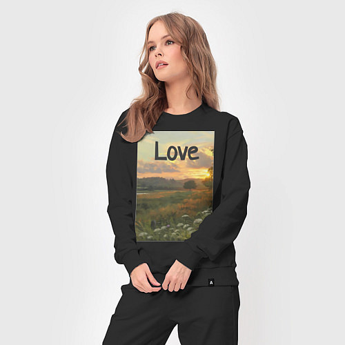 Женский костюм Love поле солнечный луг / Черный – фото 3