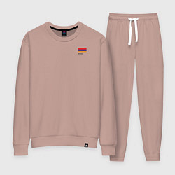 Костюм хлопковый женский Армения флаг и карта, цвет: пыльно-розовый