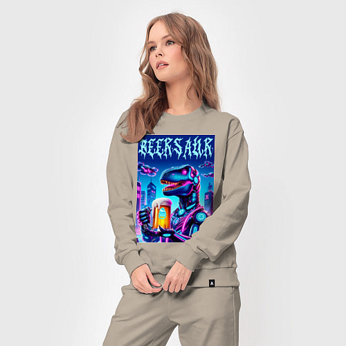 Женский костюм Кибер пивозавр из будущего - нейроарт / Миндальный – фото 3