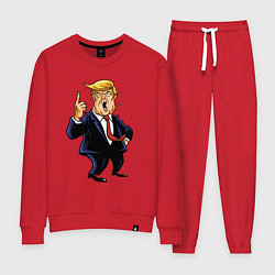 Костюм хлопковый женский Злой Трамп, цвет: красный