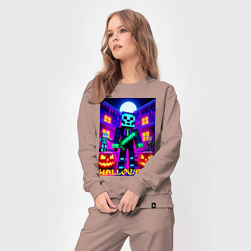 Женский костюм Halloween and Minecraft - neon collaboration / Пыльно-розовый – фото 3