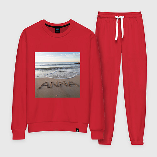 Женский костюм Имя Анна на песке / Красный – фото 1