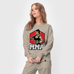 Костюм хлопковый женский MMA girl, цвет: миндальный — фото 2