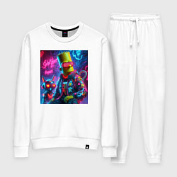 Женский костюм Барт Симпсон с котом роботом - нейроарт