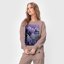 Костюм хлопковый женский Клинок рассекающий демонов Гию Томиока, цвет: пыльно-розовый — фото 2