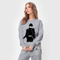 Костюм хлопковый женский Магическая битва Маки Дзэнин арт, цвет: меланж — фото 2