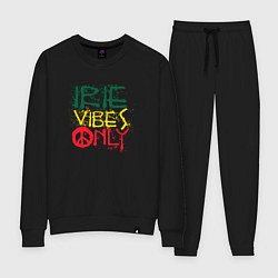 Костюм хлопковый женский Irie vibes only, цвет: черный