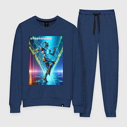 Костюм хлопковый женский Cool cyber dancer - neon glow, цвет: тёмно-синий