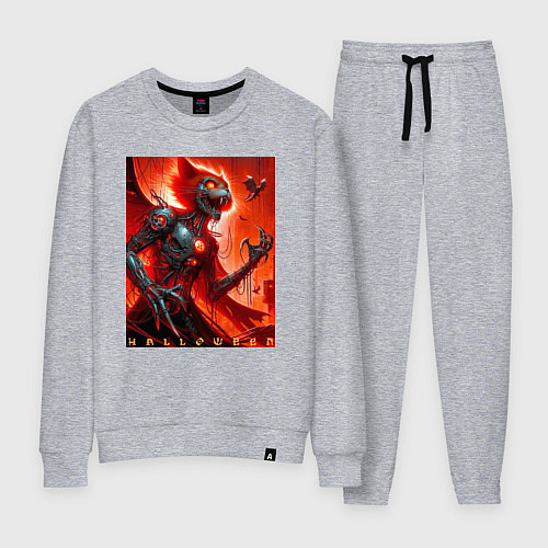 Женский костюм Кибер кошка ведьма - хэллоуин / Меланж – фото 1