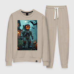 Костюм хлопковый женский Тыква Джек космонавт, цвет: миндальный