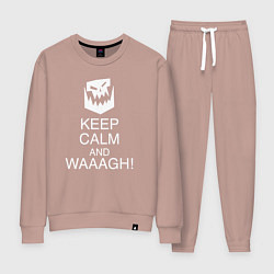 Костюм хлопковый женский Warhammer keep calm and waaagh, цвет: пыльно-розовый