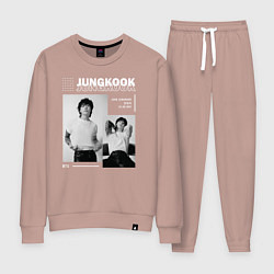 Костюм хлопковый женский Jungkook bts seven, цвет: пыльно-розовый
