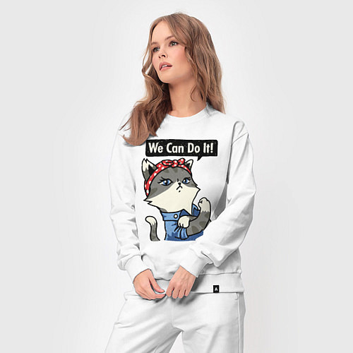 Женский костюм We can do it - cat / Белый – фото 3