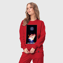 Костюм хлопковый женский Exo monster, цвет: красный — фото 2