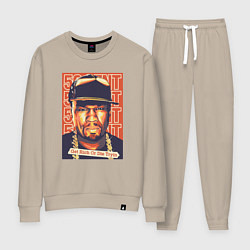 Костюм хлопковый женский 50 cent get rich, цвет: миндальный