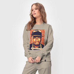 Костюм хлопковый женский 50 cent get rich, цвет: миндальный — фото 2