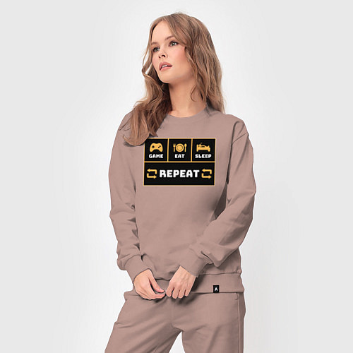 Женский костюм Еда сон игра / Пыльно-розовый – фото 3