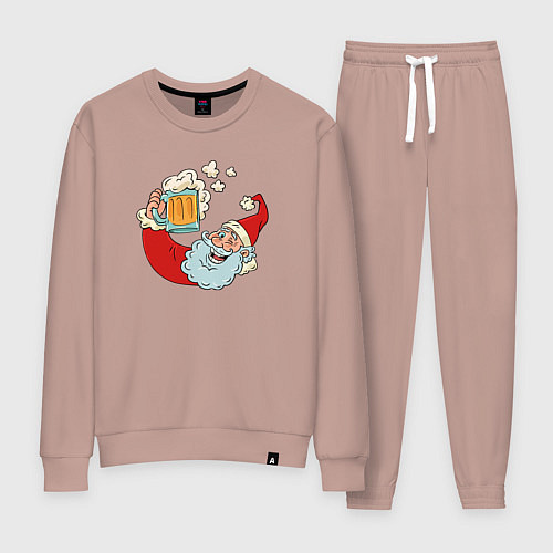 Женский костюм Санта с пивасиком / Пыльно-розовый – фото 1