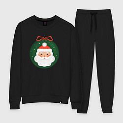 Костюм хлопковый женский Дед Мороз в ёлочном шарике, цвет: черный