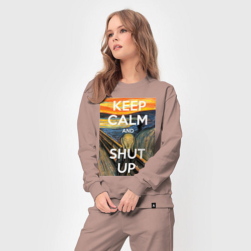 Женский костюм Успокойся и заткнись - девиз / Пыльно-розовый – фото 3