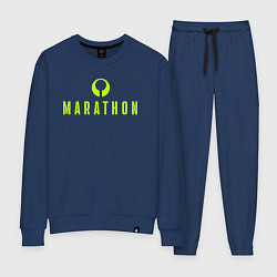 Костюм хлопковый женский Marathon logo, цвет: тёмно-синий
