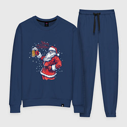 Костюм хлопковый женский Merry Christmas Santa beer, цвет: тёмно-синий