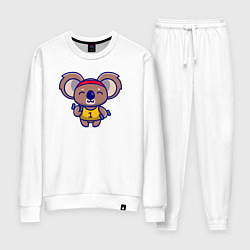 Костюм хлопковый женский Спортивная коала, цвет: белый