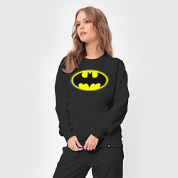 Костюм хлопковый женский Batman logo, цвет: черный — фото 2