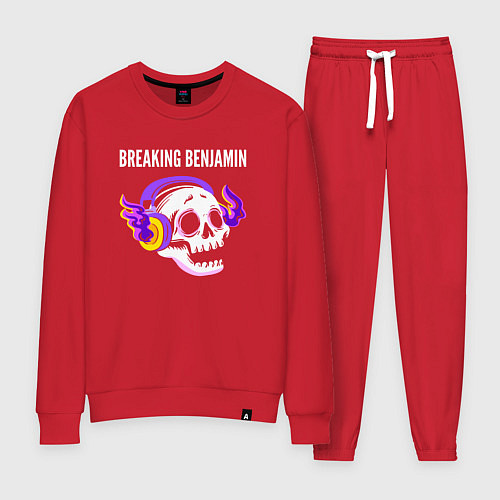 Женский костюм Breaking Benjamin - неоновый череп / Красный – фото 1