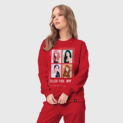 Костюм хлопковый женский Blackpink 4 colors, цвет: красный — фото 2