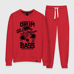 Костюм хлопковый женский Drum n Bass: More Bass, цвет: красный