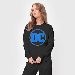 Костюм хлопковый женский DC comics logo, цвет: черный — фото 2